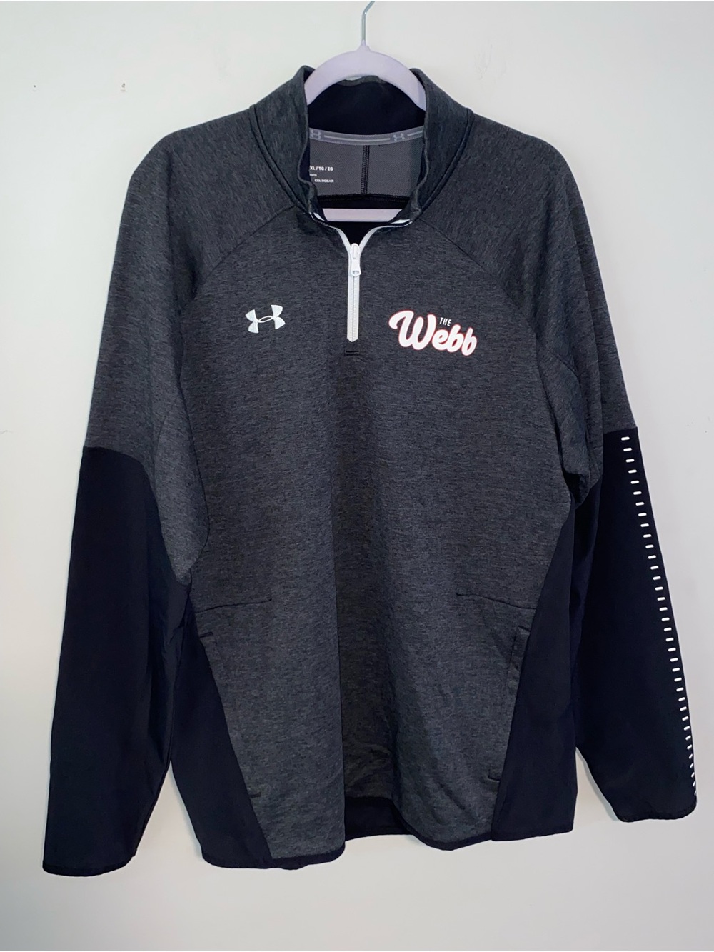Under Armour Mens XL  Black Qualifier Hybrid Quarter Zip Pullover Golf The Webb